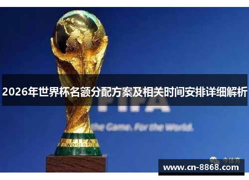 2026年世界杯名额分配方案及相关时间安排详细解析
